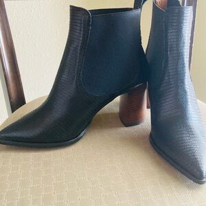 Sleek Black Brenda Zaro Ankle Boots